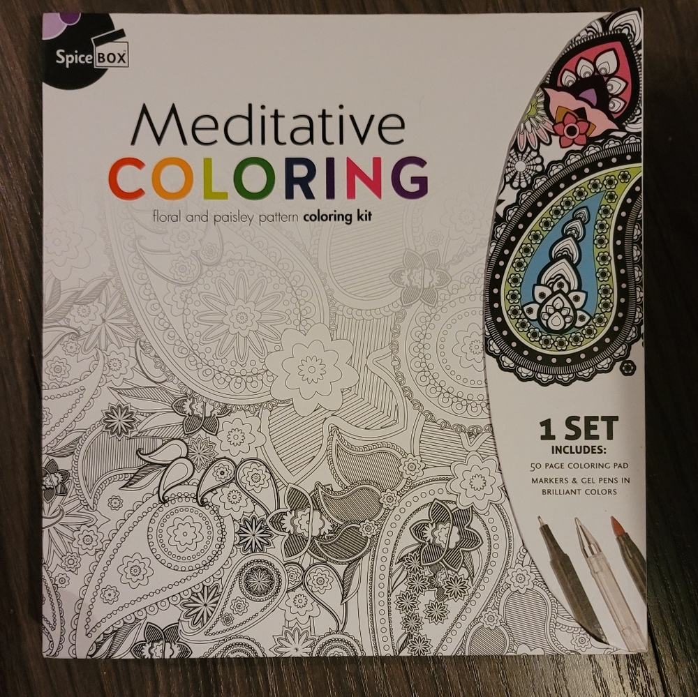 Paisley designs coloring kit